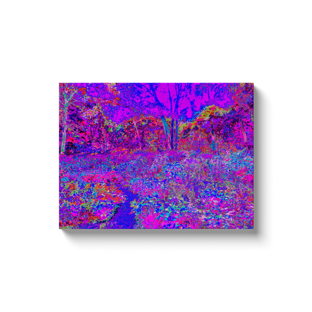 Canvas Wrapped Art Prints, Psychedelic Impressionistic Purple Garden Landscape