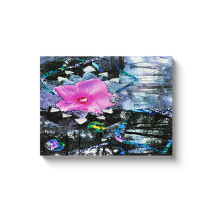 Canvas Wraps, Pink Hibiscus Black and White Landscape Collage