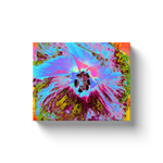 Canvas Wraps, Psychedelic Cornflower Blue and Magenta Hibiscus