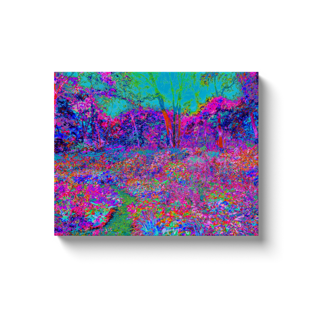 Canvas Wraps, Psychedelic Magenta Rainbow Garden Landscape