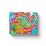 Canvas Wraps, Blue, Orange and Hot Pink Groovy Abstract Retro Art