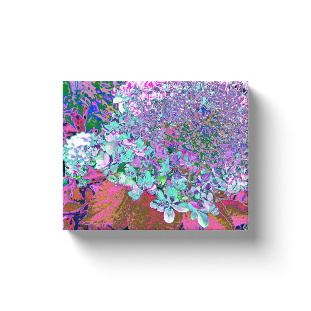 Canvas Wrapped Art Prints, Elegant Aqua and Purple Limelight Hydrangea Detail