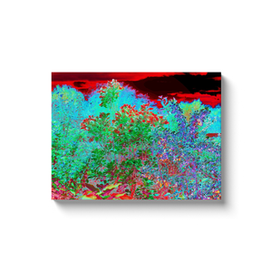 Canvas Wrapped Art Prints, Colorful Abstract Foliage Garden with Crimson Sunset