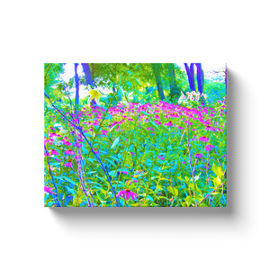 Canvas Wraps, Aqua Blue Impressionistic Garden Landscape