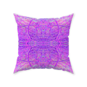 Decorative Throw Pillows, Hot Pink and Purple Abstract Branch Pattern