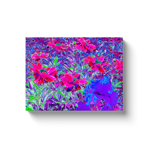 Canvas Wrapped Art Prints, Psychedelic Purple, Red and Magenta Flowers