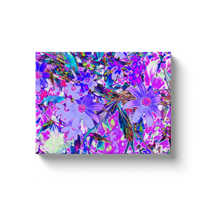 Canvas Wrapped Art Prints, Trippy Purple and Magenta Colorful Wildflowers