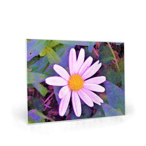 Glass Cutting Boards, Pink Daisy Flower