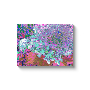 Canvas Wrapped Art Prints, Elegant Aqua and Purple Limelight Hydrangea Detail