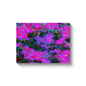 Canvas Wrapped Art Prints, Pretty Hot Pink, Magenta and Aqua Blue Flowers