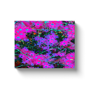 Canvas Wrapped Art Prints, Pretty Hot Pink, Magenta and Aqua Blue Flowers