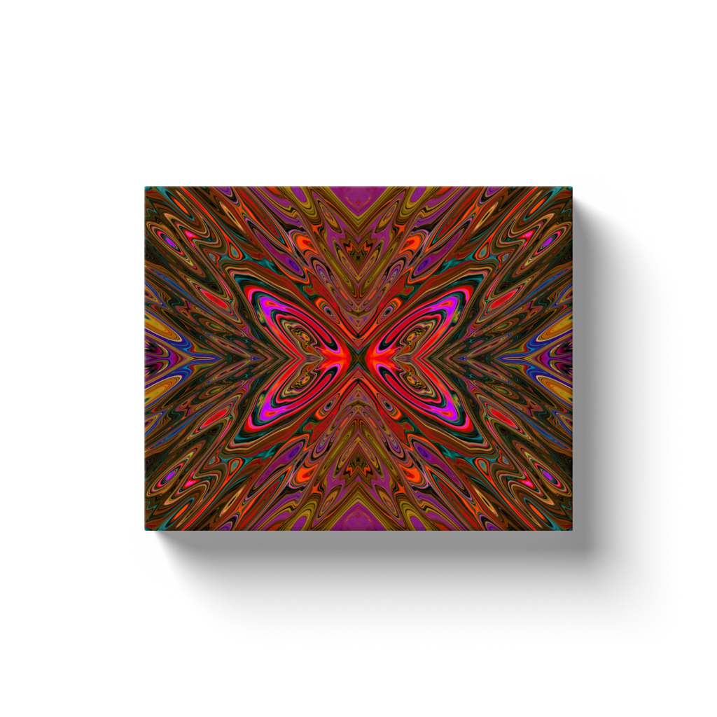 Canvas Wrapped Art Prints, Abstract Trippy Orange and Magenta Butterfly