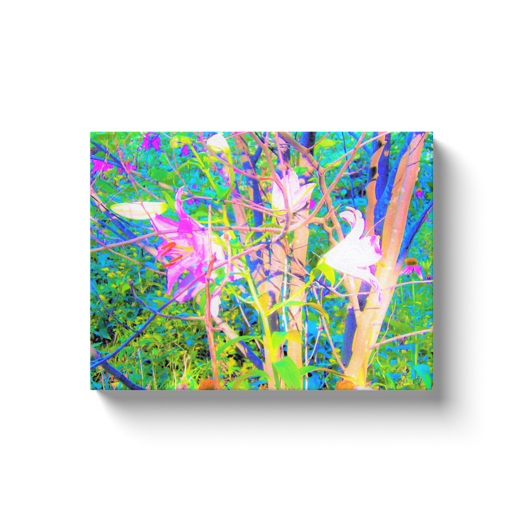 Canvas Wraps, Abstract Oriental Lilies in My Rubio Garden
