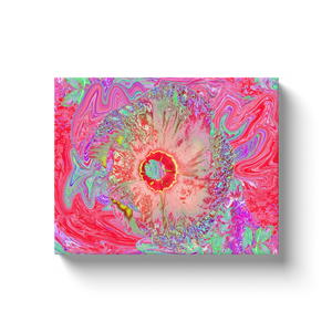 Canvas Wrapped Art Prints, Psychedelic Retro Coral Rainbow Hibiscus