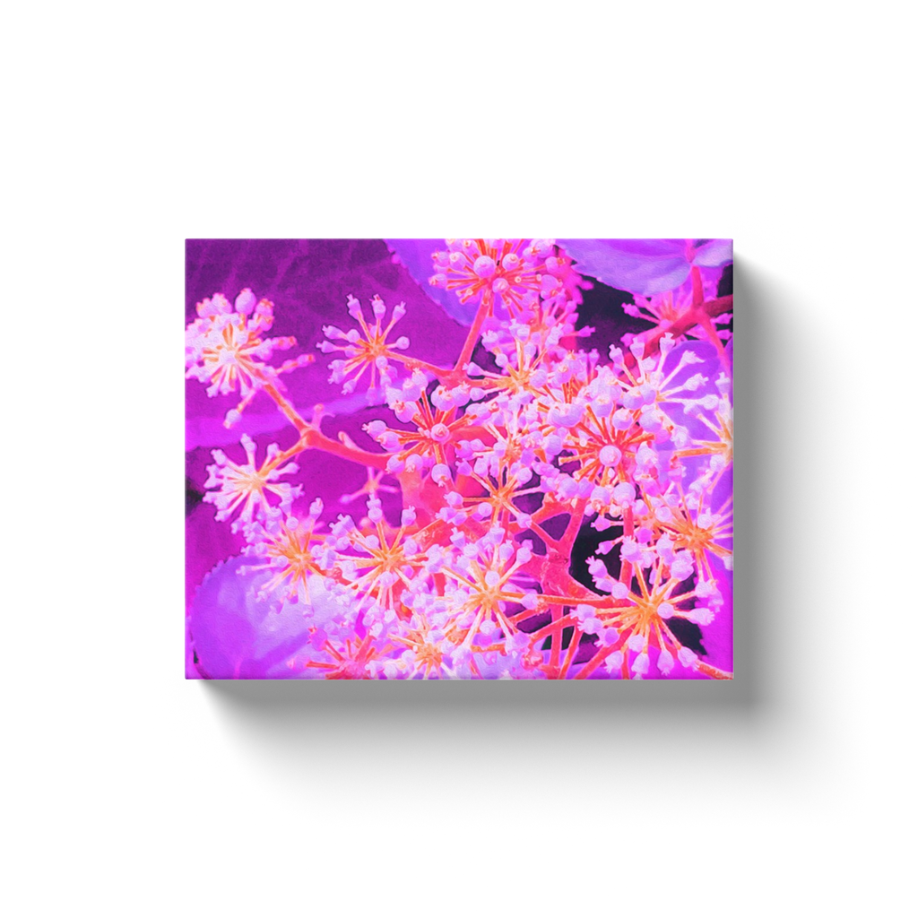 Canvas Wraps, Cool Abstract Retro Nature in Purple and Coral