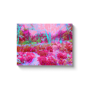 Canvas Wrapped Art Prints, Impressionistic Red and Pink Garden Landscape