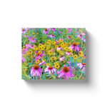 Canvas Wrapped Art Prints, Garden Medley of Yellow, Pink and Purple Flowers
