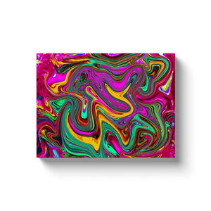 Canvas Wrapped Art Prints, Marbled Hot Pink and Sea Foam Green Abstract Art