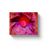 Canvas Wrapped Art Prints, Psychedelic Trippy Retro Red Hibiscus Flower