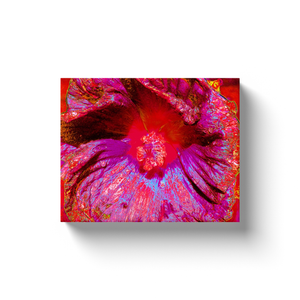 Canvas Wrapped Art Prints, Psychedelic Trippy Retro Red Hibiscus Flower