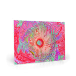 Glass Cutting Boards, Psychedelic Retro Coral Rainbow Hibiscus
