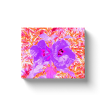 Canvas Wraps, Two Purple and Hot Pink Plum Crazy Hibiscus