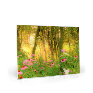 Glass Cutting Boards, Golden Sunrise with Pink Coneflowers in My Garden