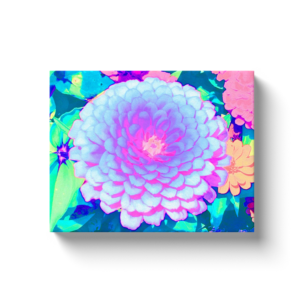 Canvas Wraps, Pretty Purple and Pink Zinnia in the Summer Garden