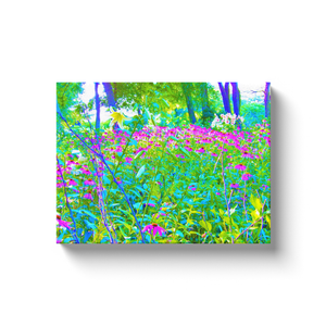 Canvas Wraps, Aqua Blue Impressionistic Garden Landscape