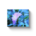 Canvas Wraps, White and Purple Dahlia Profile on Blue