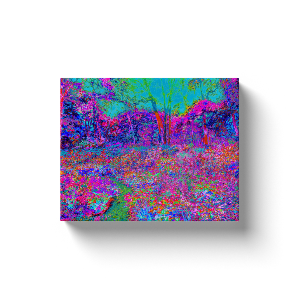 Canvas Wraps, Psychedelic Magenta Rainbow Garden Landscape