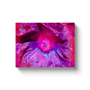 Canvas Wrapped Art Prints, Psychedelic Purple and Magenta Hibiscus Flower