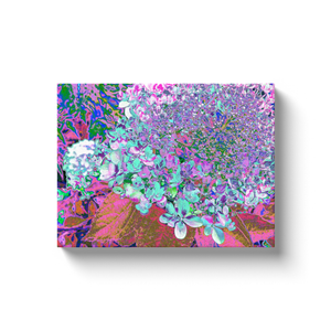 Canvas Wrapped Art Prints, Elegant Aqua and Purple Limelight Hydrangea Detail