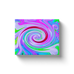 Canvas Wraps, Groovy Abstract Red Swirl on Purple and Pink