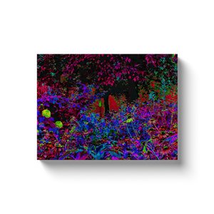 Canvas Wrapped Art Prints, Psychedelic Crimson Red and Black Garden Sunrise