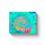 Canvas Wrapped Art Prints, Groovy Abstract Retro Rainbow Liquid Swirl