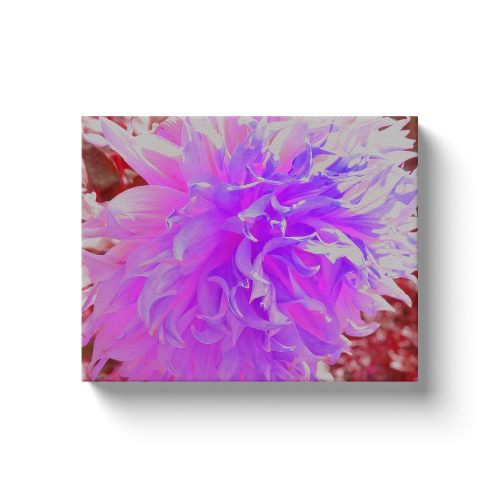 Canvas Wrapped Art Prints, Elegant Ultra-Violet Decorative Dahlia Flower
