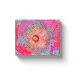 Canvas Wrapped Art Prints, Psychedelic Retro Coral Rainbow Hibiscus