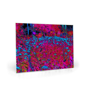 Glass Cutting Boards, Psychedelic Purple Lily Flower Magenta Landscape Garden