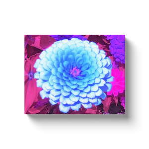 Canvas Wraps, Pretty Blue Zinnia in the Purple Summer Garden