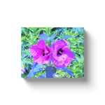 Canvas Wrapped Art Prints, Ultra-Violet Plum Crazy Purple Hibiscus Flowers