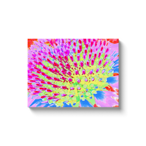 Canvas Wraps, Multicolored Rainbow Abstract Cone Flower