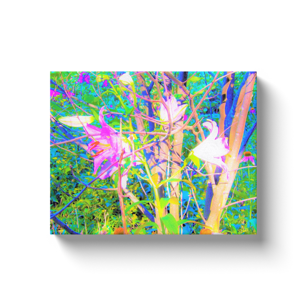 Canvas Wraps, Abstract Oriental Lilies in My Rubio Garden