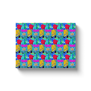 Canvas Wrapped Art Prints, Red and Yellow Roses with Lily Flowers Patchwork