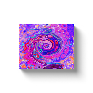 Canvas Wraps, Retro Purple and Orange Abstract Groovy Swirl