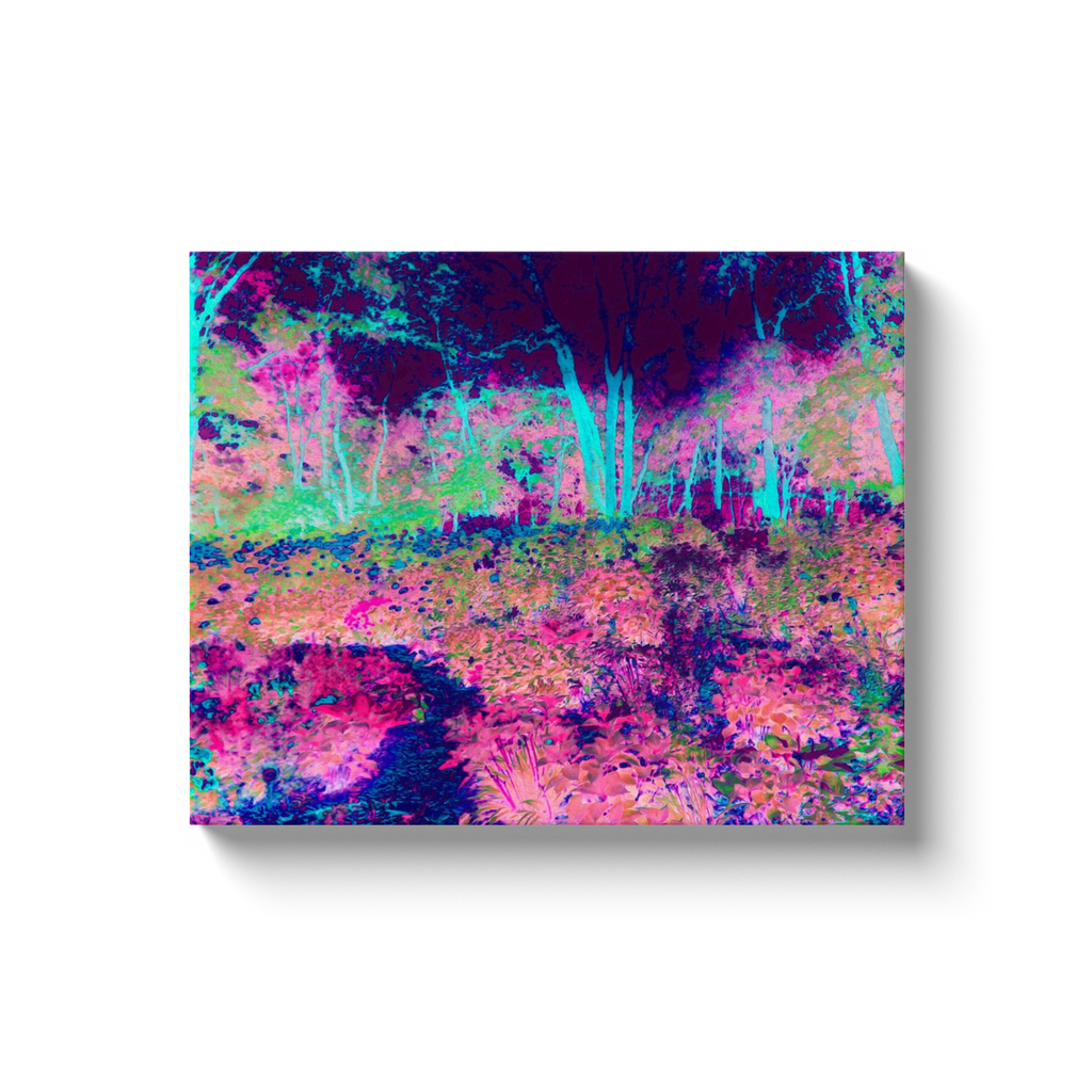 Canvas Wraps, Impressionistic Purple and Hot Pink Garden Landscape