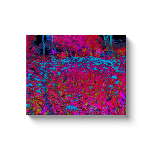 Canvas Wraps, Psychedelic Purple Lily Flower Magenta Landscape Garden