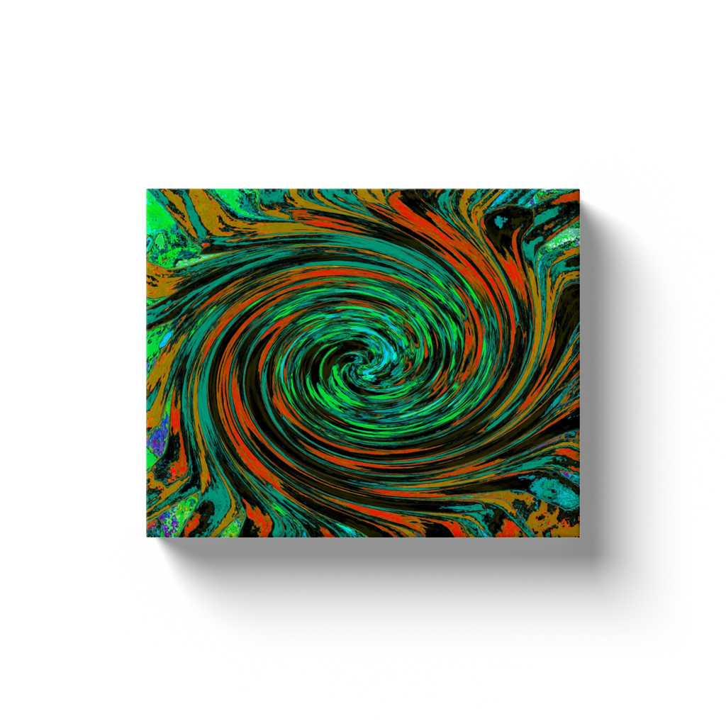 Canvas Wraps, Dramatic Lime Green and Orange Abstract Retro Twirl