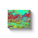 Canvas Wraps, Psychedelic Autumn Gold and Aqua Garden Landscape