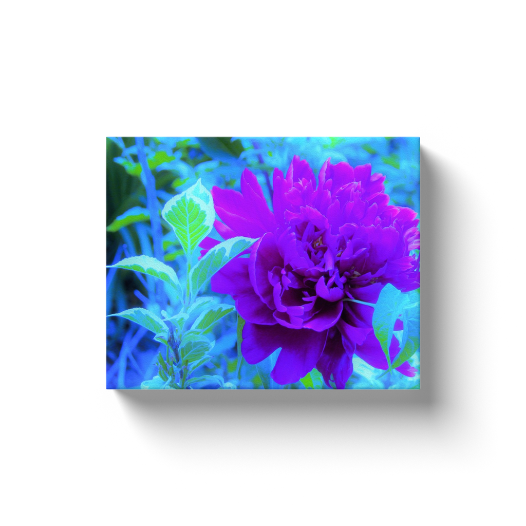 Canvas Wraps, Moody Purple Peony with Beautiful Foliage